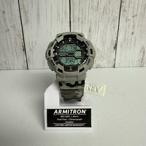 Armitron Unisex Mens Womens Digital Sport Watch with Resin Band Gray Camo NWT